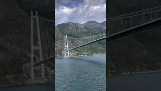 Cruise ShipSailing under Hardanger Bridge #shorts