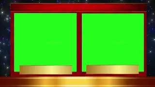 3d template for news, interview, conversation green screen, chroma key effect