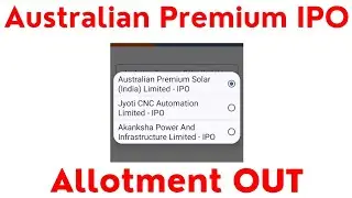Australian Premium Solar ipo allotment out | Australian Premium IPO allotment | solar ipo allotment