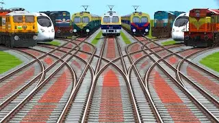 ♾️9 Trains Gameplay On Indian Railways Tracks || train simulator game || train videos for toddlers 
