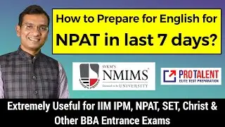 How to Prepare for Verbal Ability for NPAT NMIMS? I Nitin Parmar I ProTalent Digital