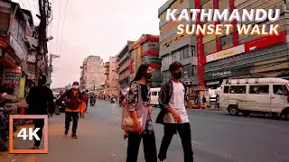 Kathmandu Dusk Walk - Kalanki Bus Stand | Binaural City Sounds for Sleep and Study | Nepal 4K ASMR