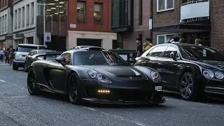 Very loud Gemballa Mirage GT driving around in London
