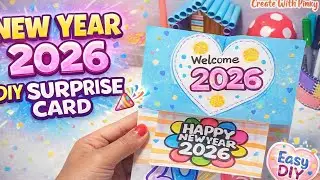 NEW YEAR 2026 🎉 | Easy DIY Surprise Card 😍 | Handmade New Year Card