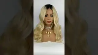 fashion human hair lace wig wavy ombre color T1b/613   from honrin hair