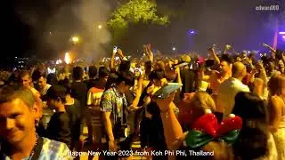 Welcome New Year 2023 from Koh Phi Phi Thailand with fireworks show #kohphiphi #phuket #thailand