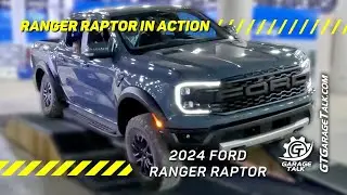 Ford Ranger Raptor 2024 года в действии на Детройтском автосалоне