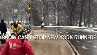 Snowy Central Park Running in New York