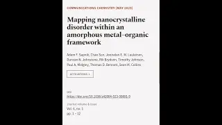 Mapping nanocrystalline disorder within an amorphous metal&ndash;organic framework | RTCL.TV