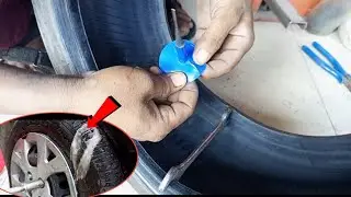 Best unseen method of making tubeless puncture, mushroom patch how to fix puncture ( tubeless)