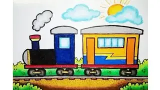 Tutorial Menggambar dan Mewarnai Kereta Api ( TRAIN )