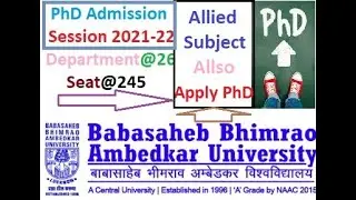 PhD Application 2021 ! BBAU Admission ! Seat/Syllabus/Entrance ! Allied Subject List #BBAU_PhD_21_22