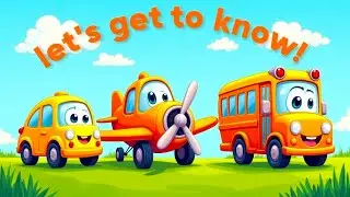 Learn Vehicle Names for Kids | Car, Bus, Truck, Train, Plane & More! Fun Animation for Children