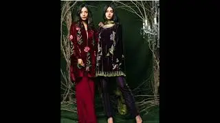 stylish printed velvet suits and dress designs for girls / winter velvet printed dress designs 2024/