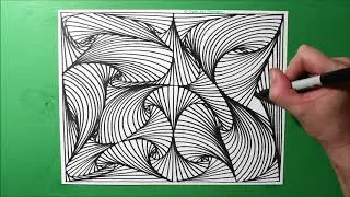 Daily Line Illusion #362 / Random Sweet Pattern in 3D/Satisfying Spiral Drawing/Relaxing Art Therapy