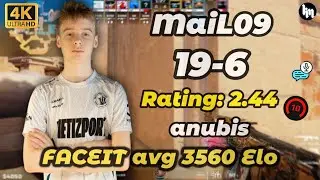 MaiL09 (19-6) Rating 2.44 (Anubis) | FACEIT avg 3560 Elo | Jan 14, 2026 #mail09