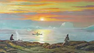 Greenland Coastal View with Kayak | Inuit Figures by the Sea | 2 Hours Arctic Art (4K)