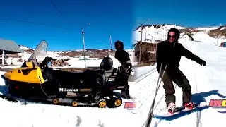 Los hermanos Weinbaum encontraron un trineo abandonado y se divirtieron haciendo snowboard