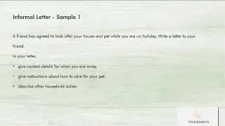 What is the Informal Letter Type in IELTS Writing Task 1 General Training