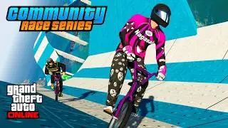 2X GTA$ & RP on COMMUNITY RACE SERIES! Bish_Draugur Stadium & Stunt Over the Sea | GTA Online