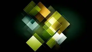 Abstract Green Gold Cyan Glass Squares Layers Glowing Edges Seamless Motion Background Loop 4K 60FPS