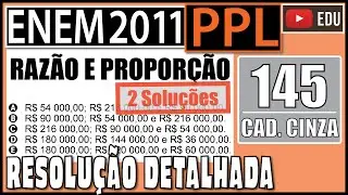 [ENEM 2011 PPL] 145 📓 RAZÃO E PROPORÇÃO Pedro ganhou R$ 360 000,00 em uma loteria federal e resolveu