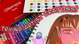 Trying Caran D'ache Wax Pastels! (AKA crayons lol) 🖍️