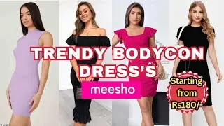 *MEESHO*Trandy Bodycon Dress's👗Starting from180₹😱Backless,Offshoulder Dress&rsquo;s| Try On Haul #meesho