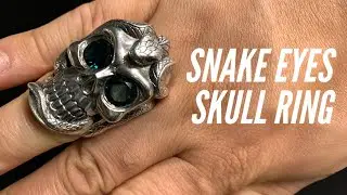 Snake Eyes Skull Ring