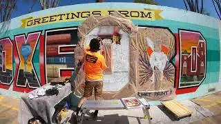 Greetings from Oxford, MS Postcard Mural Time Lapse - Greetings Tour Street Artists