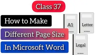 How to Make Different Page Size in Microsoft Word or MS Word Class 37 by SadamGul