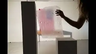 Temporarily obscuring a flag and desk with latex covered Perspex