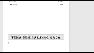 Trikovi za pisanje seminarskih u Wordu