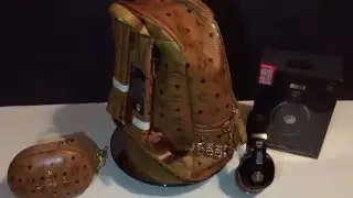MCM Stark Stud Visetos Backpack-Medium Cognac.