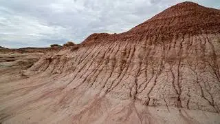 8K Stock Video - Erosion in the red mars like desert landscape in Utah in timelapse