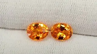 Mandarin Spessartite Garnet Matched Pair 4.19 carats