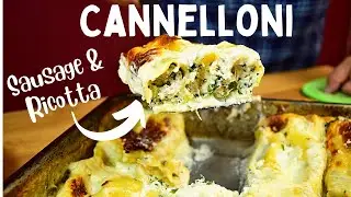 Baked Cannelloni (Family Favorite) with Ricotta, Sausage, and Chard