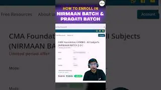 How to Enroll in Nirmaan Batch and Pragati Batch? #Shorts #CMASaarthi #KaranGargSir