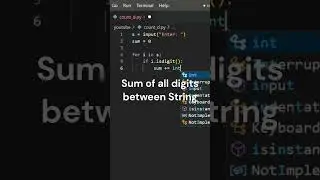 Sum of All Digit Between String in Python #shorts #short #python