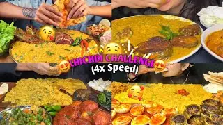 ASMR: Eating Spicy KHICHDI😍 With Different Bhaji🤤 | Mukbang Compilation Video At 4x Speed |