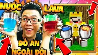 THỬ THÁCH 24 GIỜ ĂN TOÀN ĐỒ ĂN TRONG MINECRAFT | Mister Vịt CHẤM TẤT CẢ MỌI THỨ VỚI NƯỚC TRỘN LAVA !