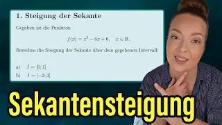 Steigung der Sekante berechnen &ndash; Sekantensteigung mit Differenzenquotient by einfach mathe!