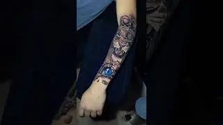 REALISTIC LION TATTOO TIMELAPSE #salon #tattoo #shorts