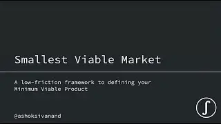 9/1 Meetup: Smallest Viable Market