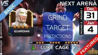 Luke Cage Featured and Guardian 4* Basic Arena Grind Target Predictions MCOC