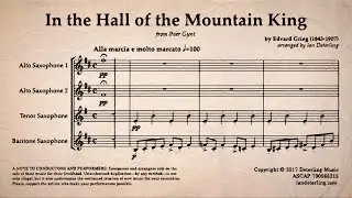 In the Hall of the Mountain King by Edvard Grieg (saxophone quartet)