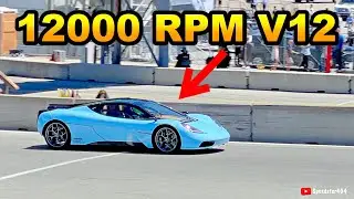 SCREAMING V12! Gordon Murray T50 Track Flybys & Revving Sound 12,000 RPM @Laguna Seca