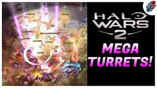 We Built a MEGA TURRET BASE on their side of the map in Halo Wars 2!