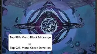 Top 98% Mono Black Midrange vs Top 92% Mono Green Devotion | Pioneer | Mythic Rank | MTG Arena