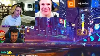 xQc 1v2's Stable Роналду и Джинксзи в Rocket League